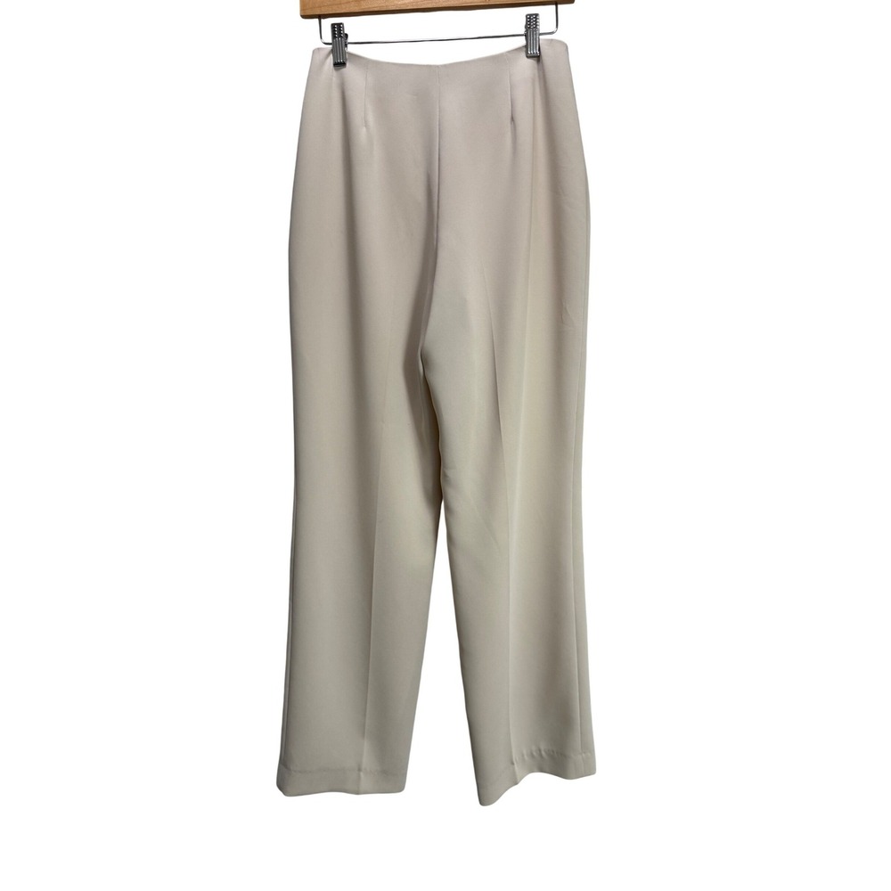 Louben Dress Trouser Pants 4 Beige EUC Straight Leg High Rise Flat front Lined